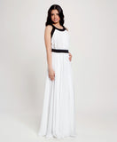 Asymmetric embellished silk dress